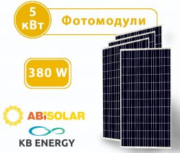 Заказать Пакет сонячних панелей ABI-SOLAR АВ380-60MHC на 5 кВт